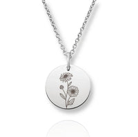 Thumbnail for Silver Personalized Birth Flower Necklace
