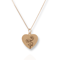 Thumbnail for Gold Personalized Heart Birth Flower Necklace