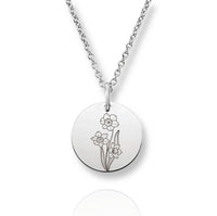 Thumbnail for Silver Personalized Birth Flower Necklace