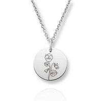 Thumbnail for Silver Personalized Birth Flower Necklace