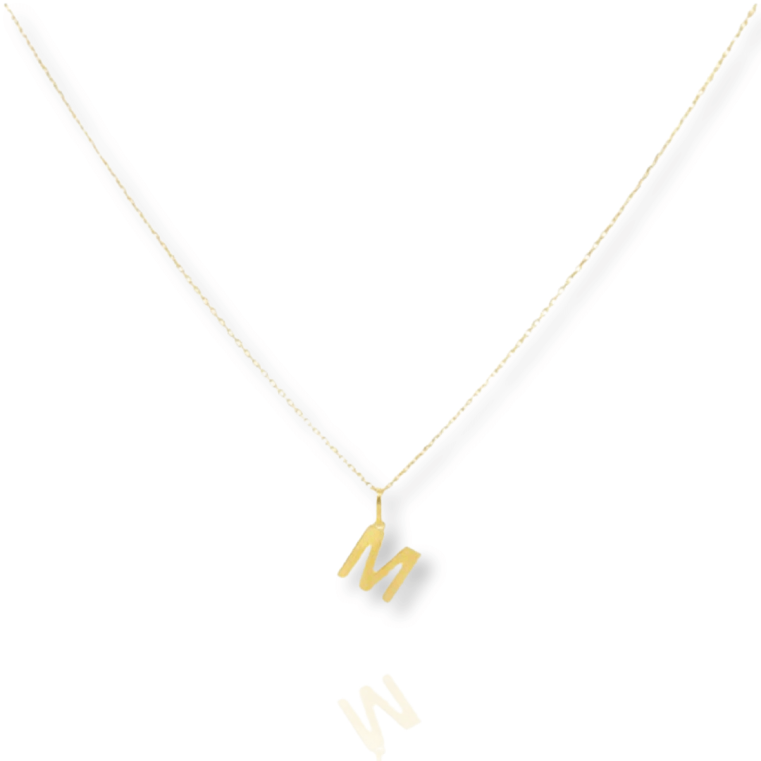Solid Gold Initial Necklace