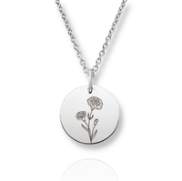 Thumbnail for Silver Personalized Birth Flower Necklace