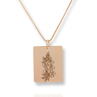 Thumbnail for Gold Personalized Square Birth Flower Necklace