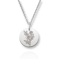Thumbnail for Silver Personalized Birth Flower Necklace