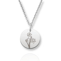 Thumbnail for Silver Personalized Birth Flower Necklace