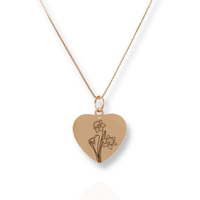 Thumbnail for Gold Personalized Heart Birth Flower Necklace