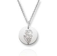 Thumbnail for Silver Personalized Birth Flower Necklace