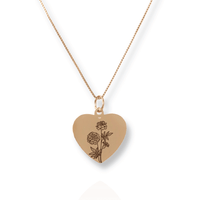 Thumbnail for Gold Personalized Heart Birth Flower Necklace