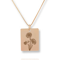 Thumbnail for Gold Personalized Square Birth Flower Necklace