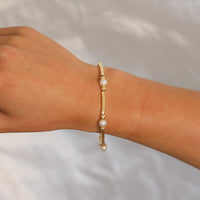 Thumbnail for Gold Pearl Ball Bar Bracelet