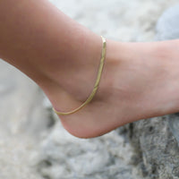 Thumbnail for Gold Herringbone Anklet