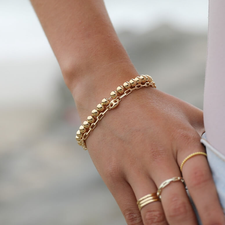 Gold Mariner Paperclip Chain Bracelet