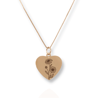 Thumbnail for Gold Personalized Heart Birth Flower Necklace