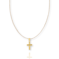 Thumbnail for Solid Gold Textured Cross Necklace