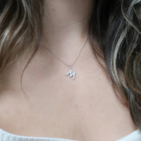 Thumbnail for Silver CZ Initial Necklace