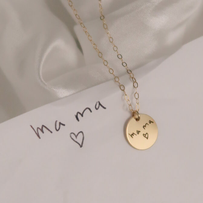 Gold Personalized Handwriting Mini Necklace