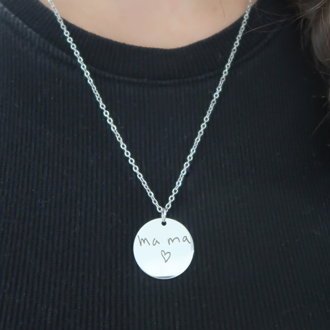 Silver Personalized Handwriting Necklace
