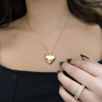 Thumbnail for Gold Puffed Heart Necklace
