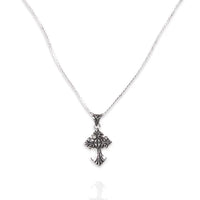 Thumbnail for Floral Vintage Cross Necklace Sterling Silver Jewelry