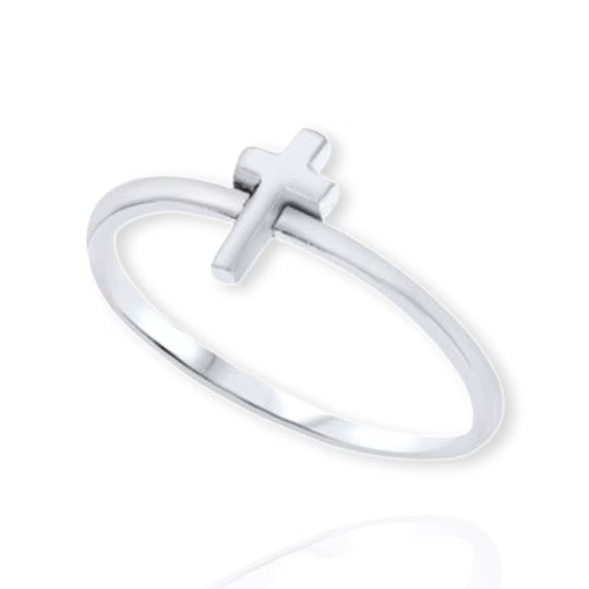 Silver Tiny Cross Ring