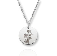 Thumbnail for Silver Personalized Birth Flower Necklace