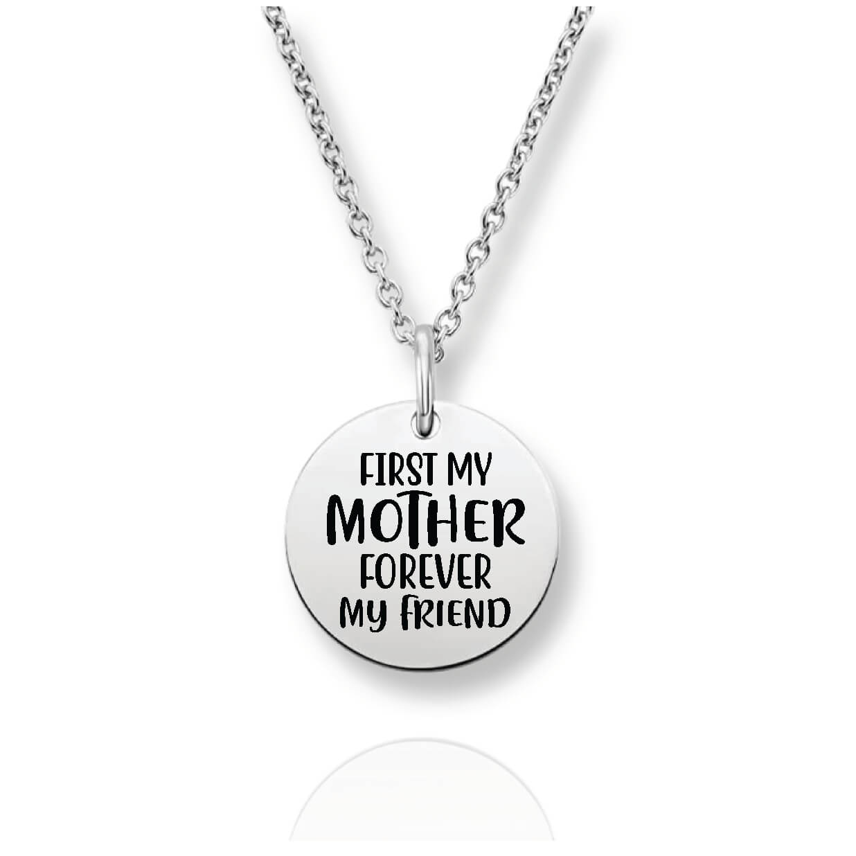 Silver First Mom Forever Friend Necklace