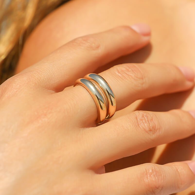 Gold Double Layered Ring