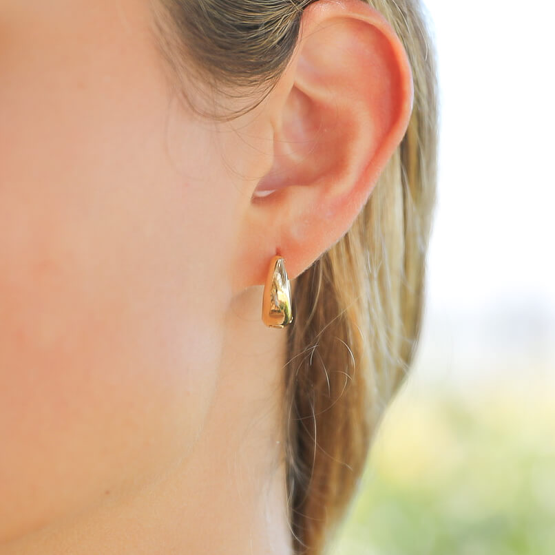 Gold Chunky Huggie Earrings