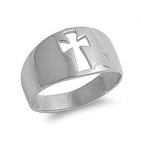 Thumbnail for Silver Cutout Cross Ring