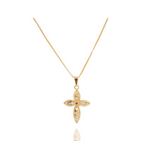 Thumbnail for Gold Vintage Cross With CZ Necklace