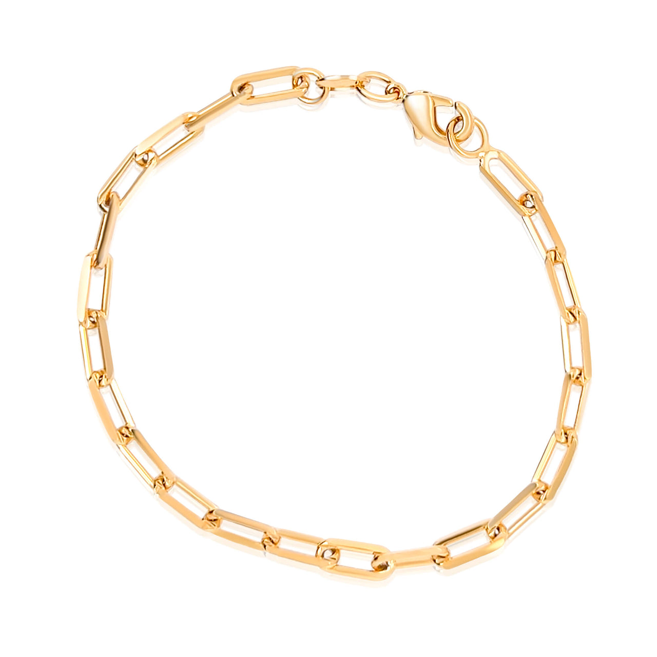 Gold Paper Clip Link Bracelet