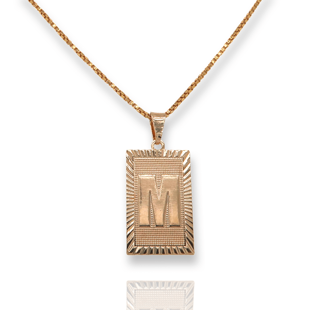 Gold Initial Card Necklace