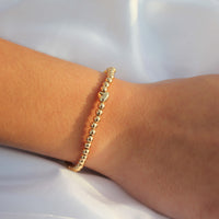 Thumbnail for Gold Heart Bead Bracelet