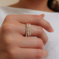 Thumbnail for Gold CZ Initial Ring