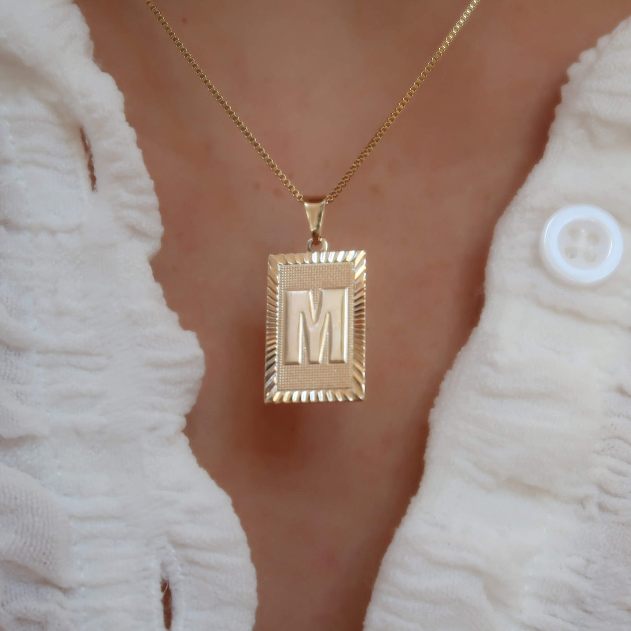 Gold Initial Card Necklace