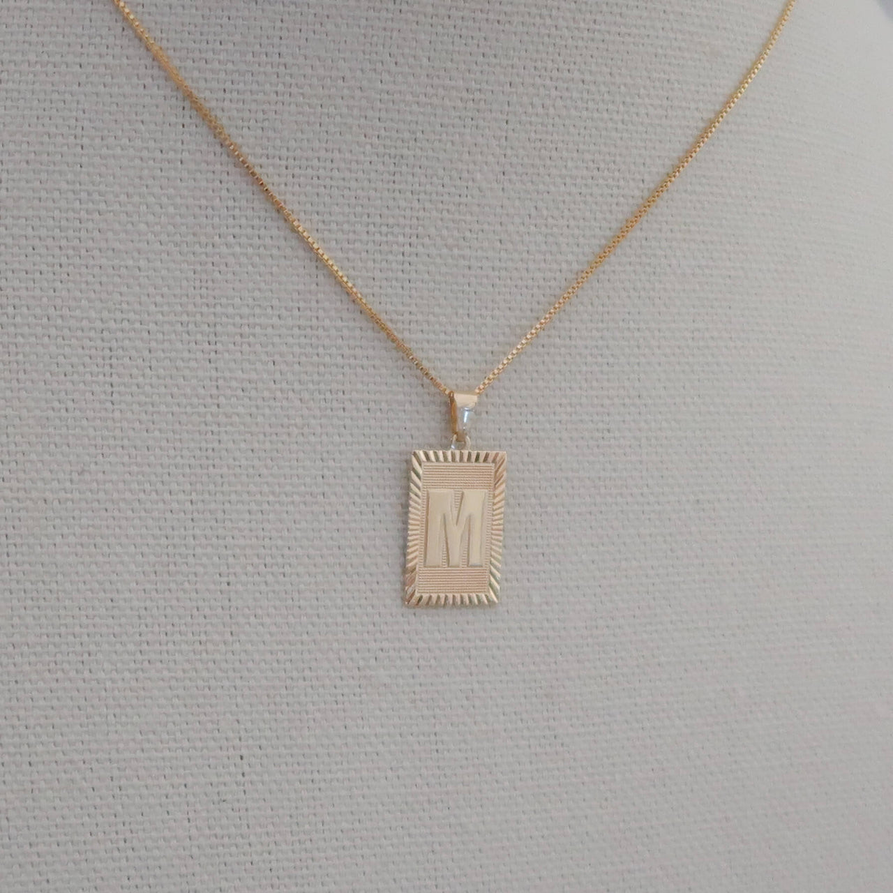 Gold initial card necklace Clearance