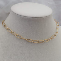 Thumbnail for Gold Round Paper Clip Necklace