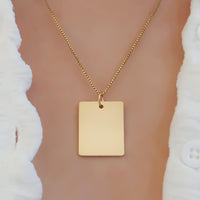 Thumbnail for Gold Square Personalized Necklace