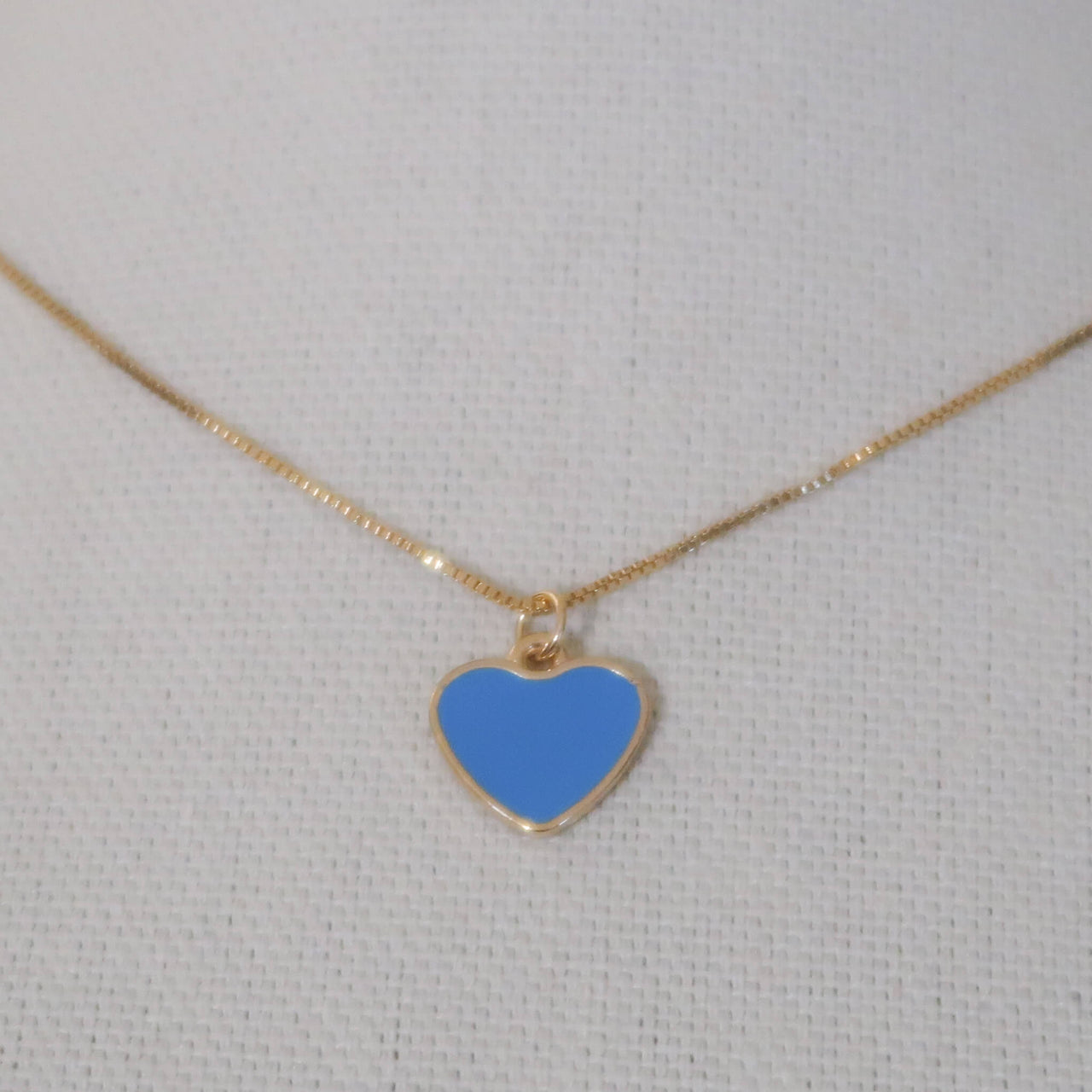 Gold Tiffany Blue Heart Necklace