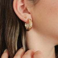 Thumbnail for Gold Croissant Hoop Earrings