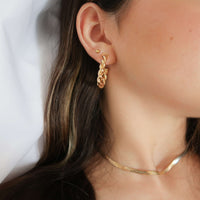 Thumbnail for Gold Twisted Hoop Earrings