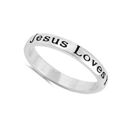 Jesus Loves You Ring Sterling Silver Jewelry