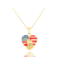 Thumbnail for Gold Pray For America Necklace