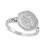 Thumbnail for Silver CZ Vintage Cross Ring